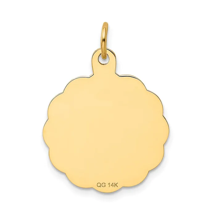 Charm Necklaces TreasureFineJewelers 14k Yellow Gold Swimming Disc Charm