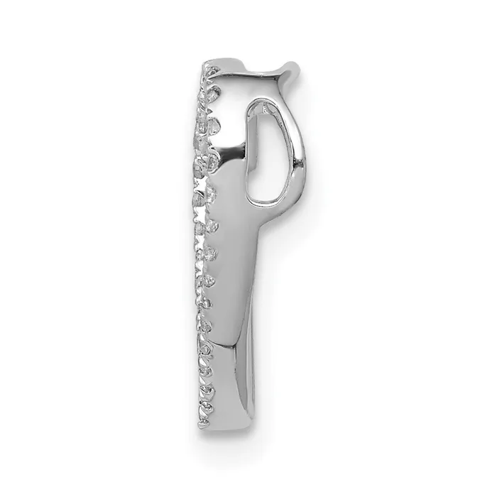 Necklaces 14k White Gold 110ct Diamond Vintage Heart Chain Slide TreasureFineJewelers