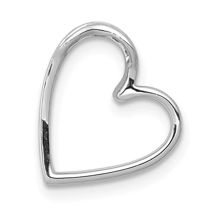 Necklaces 14k White Gold 110ct Diamond Vintage Heart Chain Slide TreasureFineJewelers