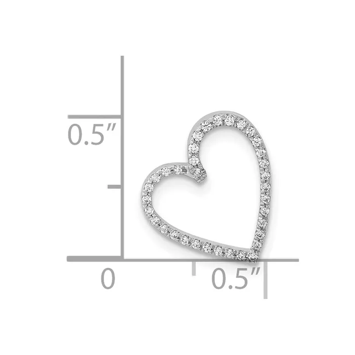 Necklaces 14k White Gold 110ct Diamond Vintage Heart Chain Slide TreasureFineJewelers