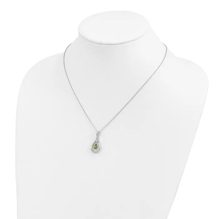 Necklaces Sentimental Expressions Sterling Silver Rhodiumplated Aug CZ Stone Never Forget Tear 18in Birthstone Necklace TreasureFineJewelers