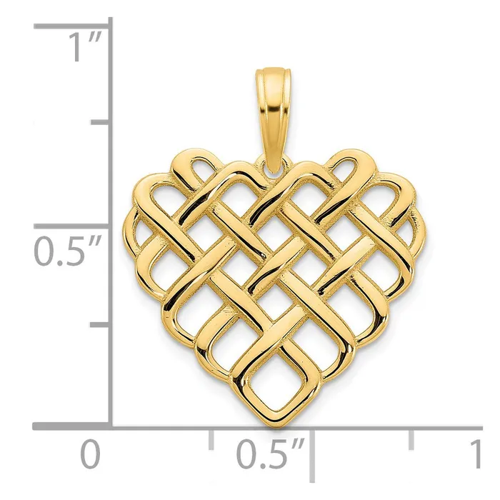 Necklaces TreasureFineJewelers 14k Fancy Heart Pendant