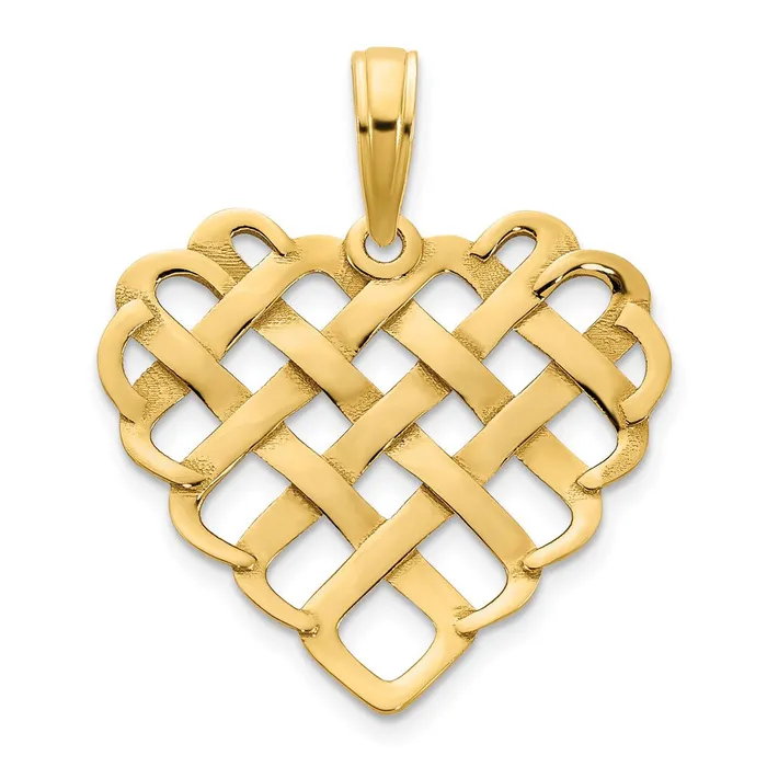 Necklaces TreasureFineJewelers 14k Fancy Heart Pendant