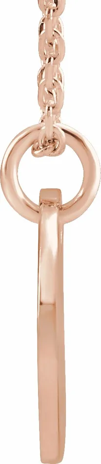 Necklaces TreasureFineJewelers 18K Rose GoldPlated Sterling Silver Initial E 10 mm Disc 1618 Necklace