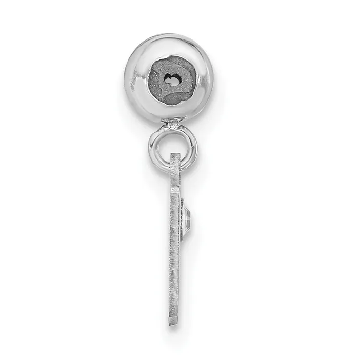 Sterling Silver Rhodiumplated MeMi Letter W wSwarovski Crystal Charm TreasureFineJewelers Rings