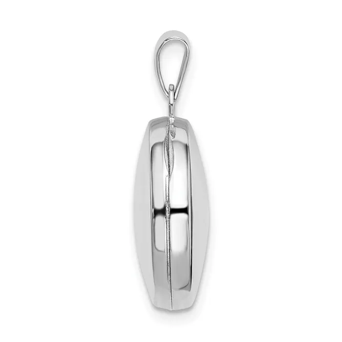 Sterling Silver Rhodiumplated Polished Domed 16mm Round Locket TreasureFineJewelers Rings