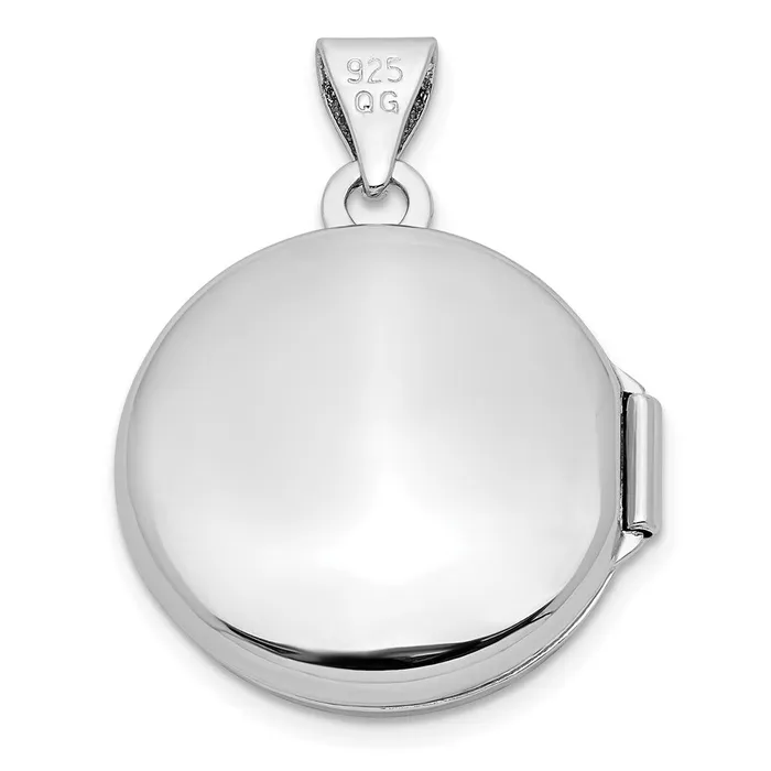 Sterling Silver Rhodiumplated Polished Domed 16mm Round Locket TreasureFineJewelers Rings