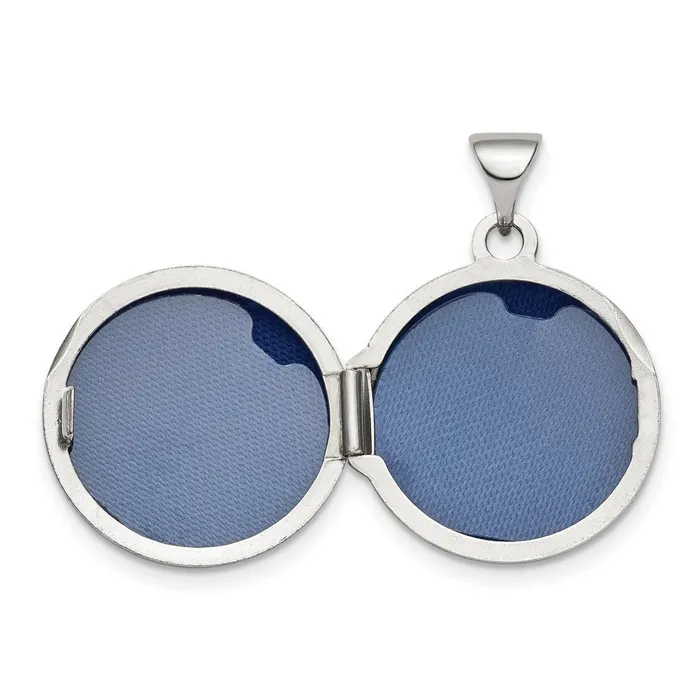 Sterling Silver Rhodiumplated Polished Domed 16mm Round Locket TreasureFineJewelers Rings
