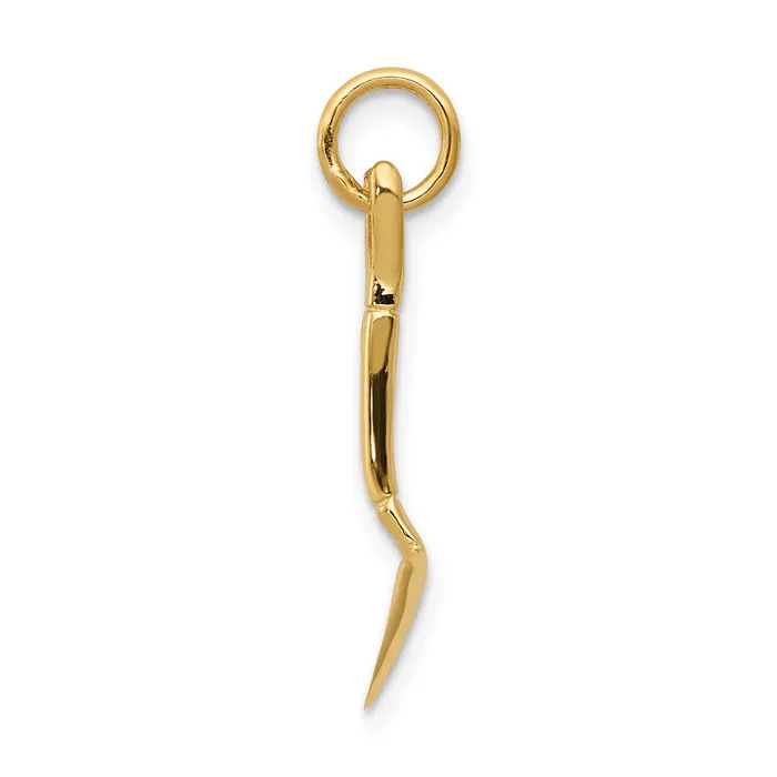 TreasureFineJewelers Charm Necklaces 14k 3D Spade Charm