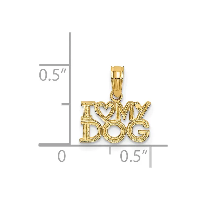 TreasureFineJewelers Charm Necklaces 14k I HEART MY DOG Charm