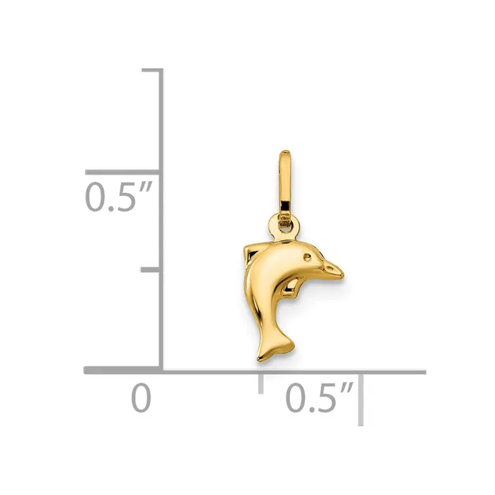 TreasureFineJewelers Charm Necklaces 14k Madi K Small Hollow Dolphin Charm