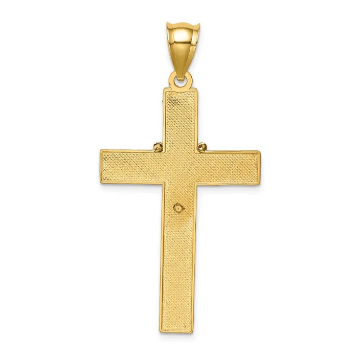 TreasureFineJewelers Necklaces 14K wRhodium Cross wRosary Pendant