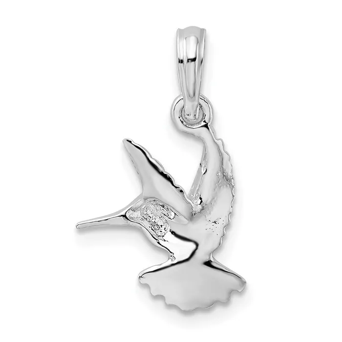 TreasureFineJewelers Necklaces Sterling Silver Polished Hummingbird Pendant