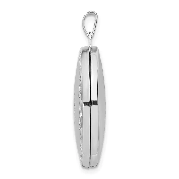 TreasureFineJewelers Rings Sterling Silver 29mm Fancy Oval Family Locket