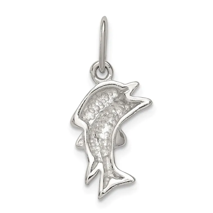 TreasureFineJewelers Rings Sterling Silver Polished Dolphin Charm