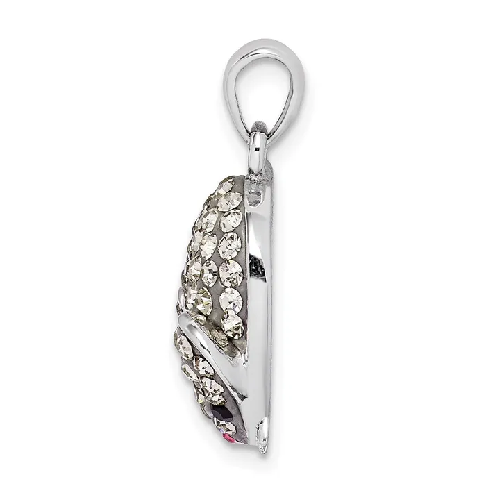 TreasureFineJewelers Sterling Silver Grey Preciosa Crystal Mouse Pendant Necklaces