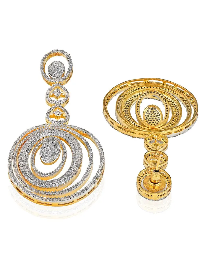Curio Cottage Earrings Diamante Cubic Zirconia Loops Dangler Earrings Curio Cottage Earrings Diamante Cubic Zirconia Loops Dangler Earrings
