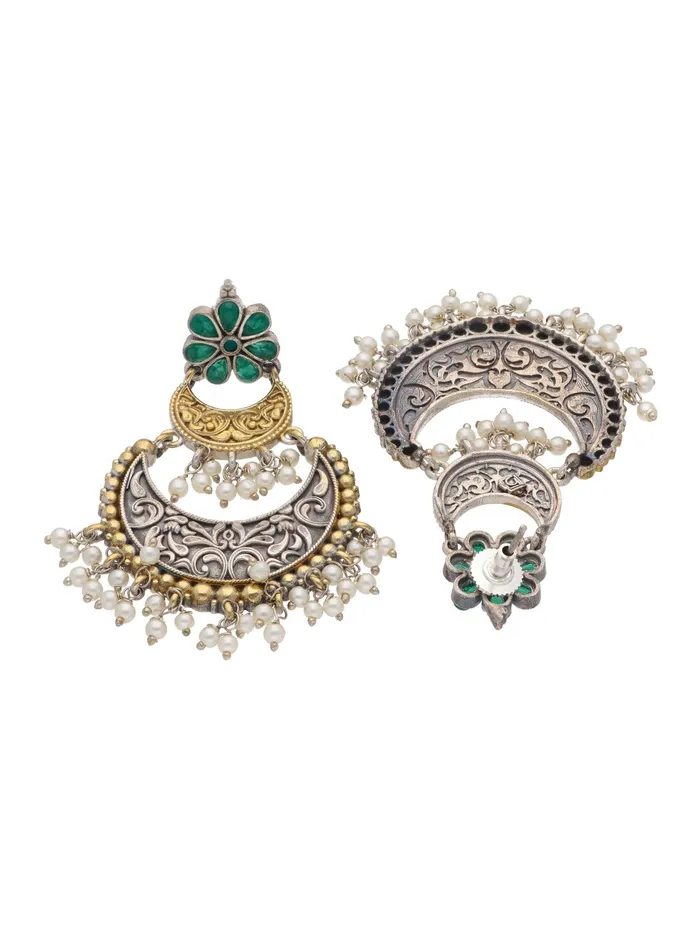 Earrings Curio Cottage The Gypsy Minted Gold Layered Chandbali Earrings Earrings Curio Cottage The Gypsy Minted Gold Layered Chandbali Earrings