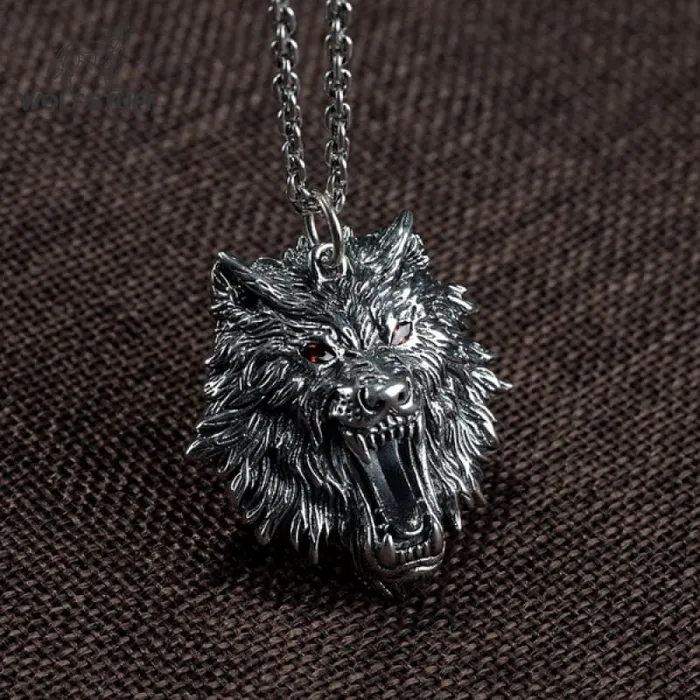 Wolf Stuff Necklaces Silver Wolf Head Pendant