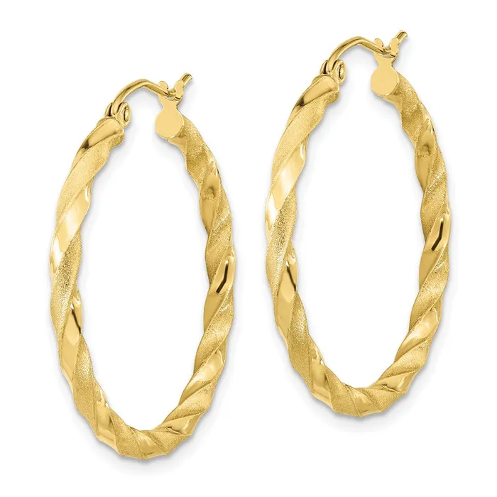 10k Polished Satin Twisted Hoop EarringsWBC10TC402 WB Choice Jewelry Earrings 10k Polished Satin Twisted Hoop EarringsWBC10TC402 WB Choice Jewelry Earrings
