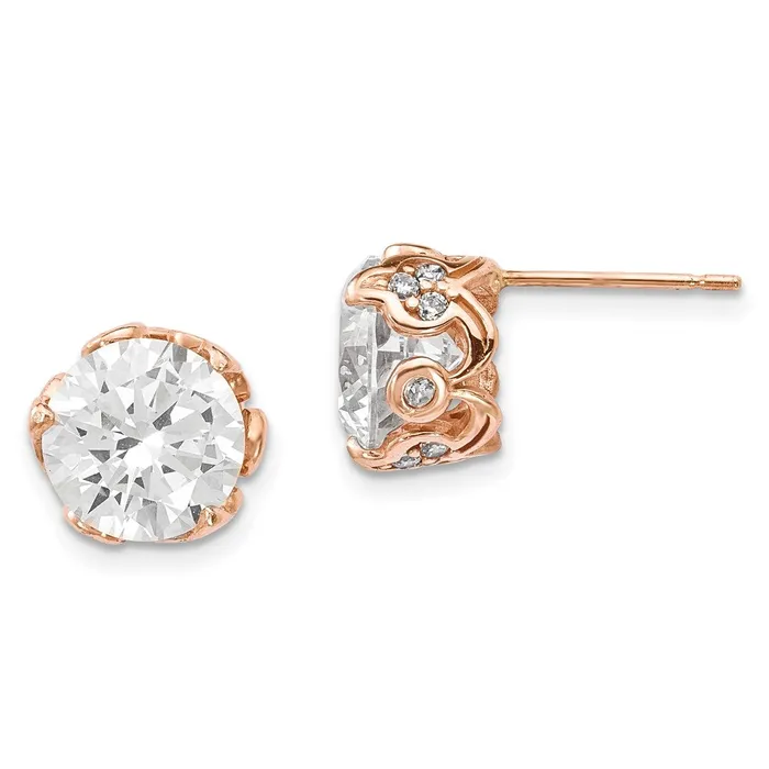 10K Tiara Collection Rose Gold Polished CZ Post EarringsWBC10YC384R WB Choice Jewelry Earrings