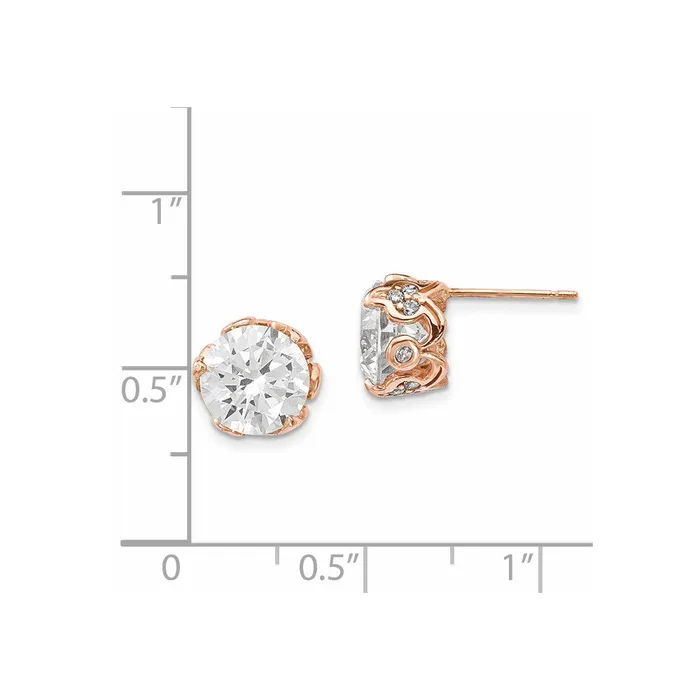 10K Tiara Collection Rose Gold Polished CZ Post EarringsWBC10YC384R WB Choice Jewelry Earrings