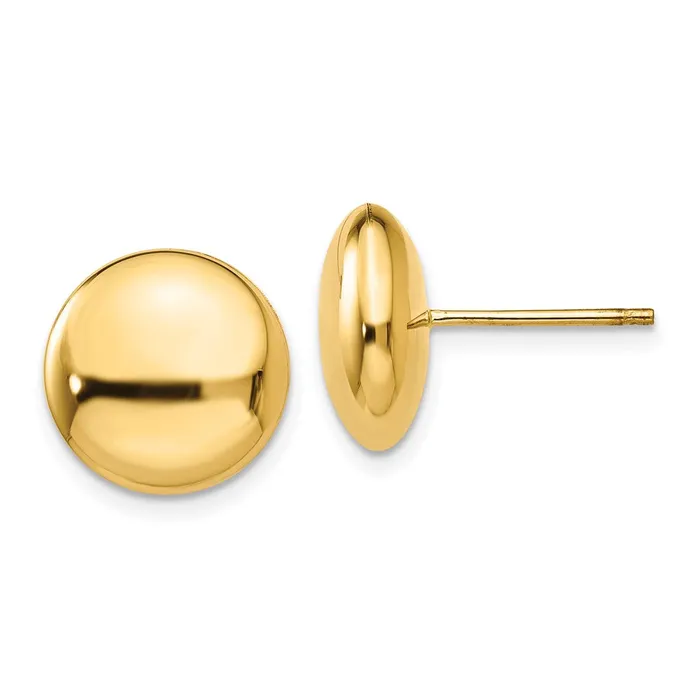 14k Polished 12mm Button Post EarringsWBCH1028 WB Choice Jewelry Earrings