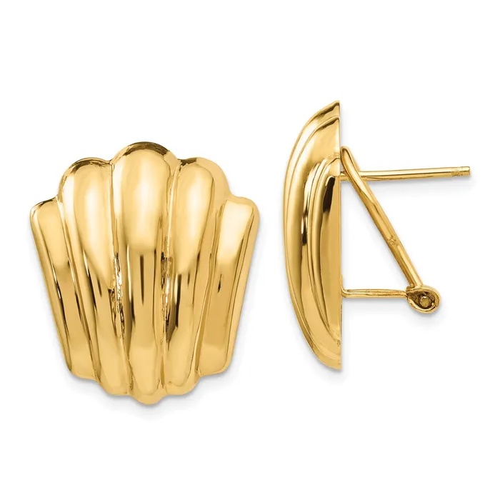 14k Polished Fancy Omega Back Post EarringsWBCH595 WB Choice Jewelry Earrings 14k Polished Fancy Omega Back Post EarringsWBCH595 WB Choice Jewelry Earrings