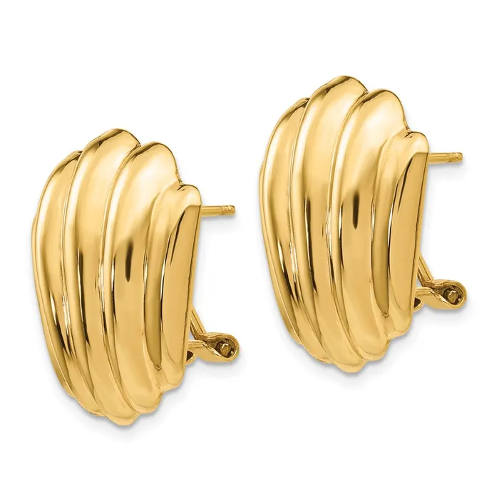 14k Polished Fancy Omega Back Post EarringsWBCH595 WB Choice Jewelry Earrings 14k Polished Fancy Omega Back Post EarringsWBCH595 WB Choice Jewelry Earrings