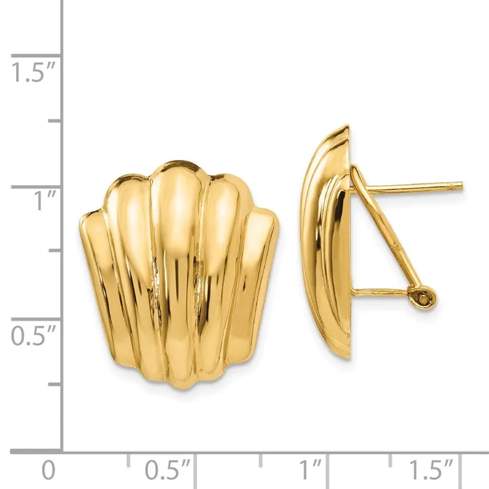 14k Polished Fancy Omega Back Post EarringsWBCH595 WB Choice Jewelry Earrings 14k Polished Fancy Omega Back Post EarringsWBCH595 WB Choice Jewelry Earrings