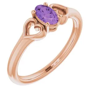 14K Rose 5x3 mm Oval Amethyst Youth Heart Ring71987633PSTWBC WB Choice Jewelry Rings 14K Rose 5x3 mm Oval Amethyst Youth Heart Ring71987633PSTWBC WB Choice Jewelry Rings