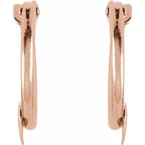 14K Rose Hinged Hoop Earrings with Heart19102601PSTWBC WB Choice Jewelry Earrings 14K Rose Hinged Hoop Earrings with Heart19102601PSTWBC WB Choice Jewelry Earrings