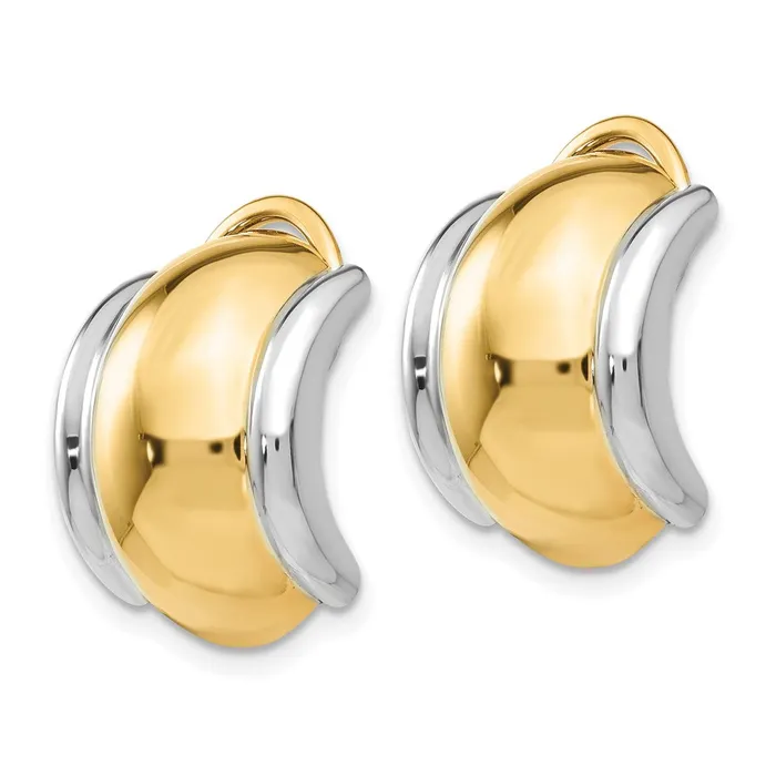 14k Twotone Omega Clip Nonpierced EarringsWBCH875 WB Choice Jewelry Earrings 14k Twotone Omega Clip Nonpierced EarringsWBCH875 WB Choice Jewelry Earrings