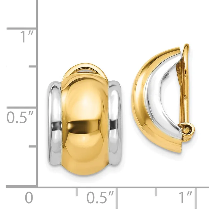 14k Twotone Omega Clip Nonpierced EarringsWBCH875 WB Choice Jewelry Earrings 14k Twotone Omega Clip Nonpierced EarringsWBCH875 WB Choice Jewelry Earrings