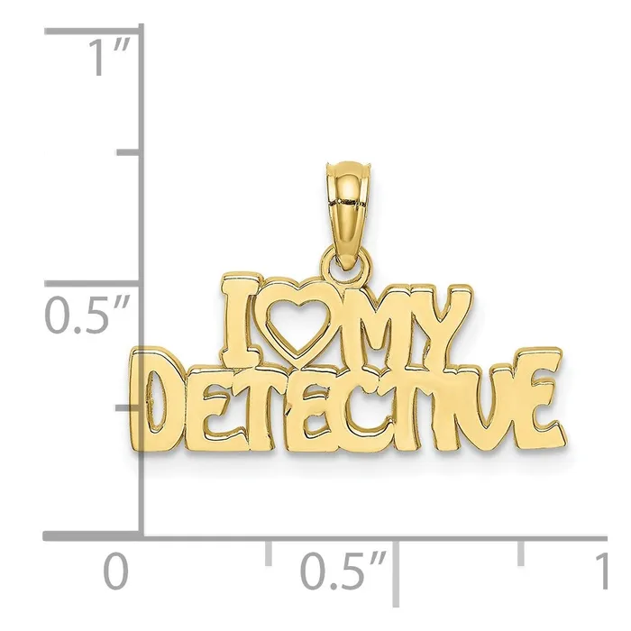 Charm Necklaces WB Choice Jewelry 10K I HEART MY DETECTIVE CharmWBC10D4076 Charm Necklaces WB Choice Jewelry 10K I HEART MY DETECTIVE CharmWBC10D4076