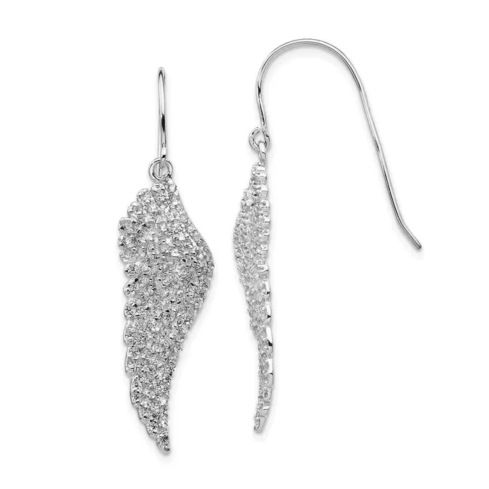 Cheryl M SS Rhodplated CZ Angel Wing Shepherd Hook Dangle EarringsWBCQCM700 WB Choice Jewelry Earrings Cheryl M SS Rhodplated CZ Angel Wing Shepherd Hook Dangle EarringsWBCQCM700 WB Choice Jewelry Earrings