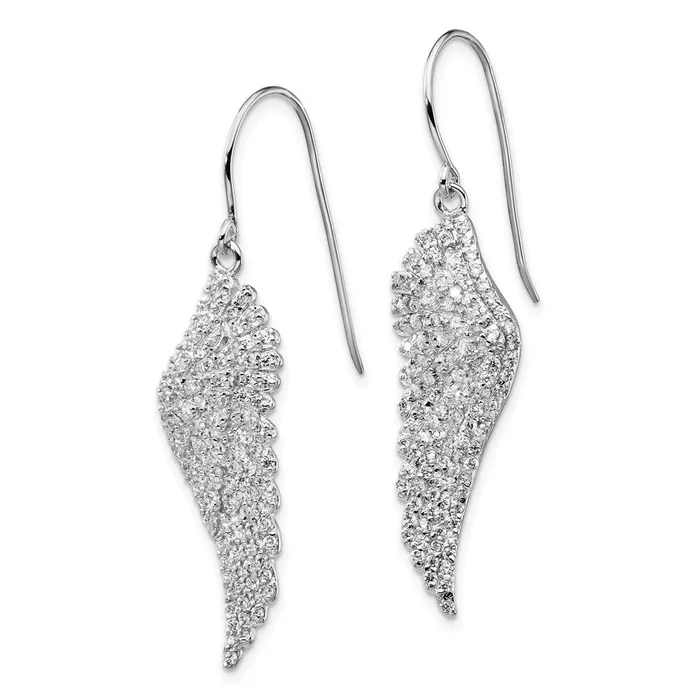 Cheryl M SS Rhodplated CZ Angel Wing Shepherd Hook Dangle EarringsWBCQCM700 WB Choice Jewelry Earrings Cheryl M SS Rhodplated CZ Angel Wing Shepherd Hook Dangle EarringsWBCQCM700 WB Choice Jewelry Earrings