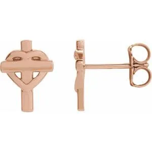 Earrings 14K Rose Heart Cross Earrings R17019602PSTWBC WB Choice Jewelry Earrings 14K Rose Heart Cross Earrings R17019602PSTWBC WB Choice Jewelry