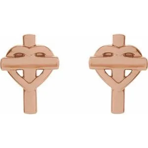 Earrings 14K Rose Heart Cross Earrings R17019602PSTWBC WB Choice Jewelry Earrings 14K Rose Heart Cross Earrings R17019602PSTWBC WB Choice Jewelry