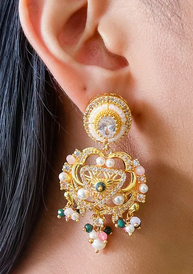 Earrings PRERTO ECOMMERCE PRIVATE LIMITED Dua Kundan Pearl Earrings