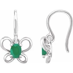 Earrings WB Choice Jewelry 14K White 4x3 mm Oval May Youth Butterfly Birthstone Earrings 653417614PSTWBC Earrings WB Choice Jewelry 14K White 4x3 mm Oval May Youth Butterfly Birthstone Earrings 653417614PSTWBC