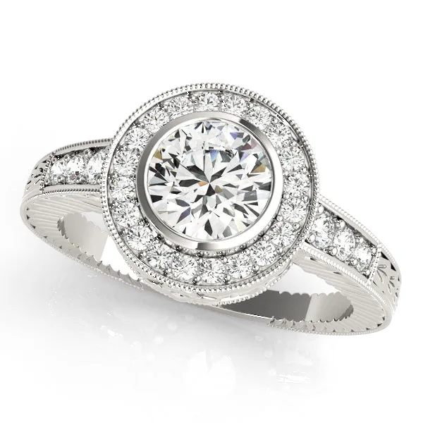 Halo Diamond Engagement Ring Overnight Mountings Bridal Rings