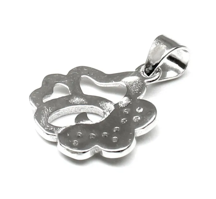 Karizma Jewels Necklaces Pure 925 Sterling Silver Pendant CZ Simulated Diamond Platinum Finish for Girls