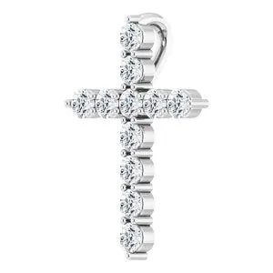 Platinum 146x105 mm 14 CTW Diamond Cross Pendant R42359613PSTWBC WB Choice Jewelry Necklaces