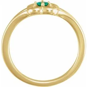 Rings 14K Yellow Emerald Youth Flower Ring71944614PSTWBC WB Choice Jewelry
