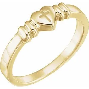 Rings 14K Yellow Heart Cross Chastity Ring Size 4R7027144265PSTWBC WB Choice Jewelry Rings 14K Yellow Heart Cross Chastity Ring Size 4R7027144265PSTWBC WB Choice Jewelry