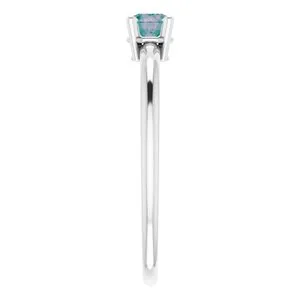 Rings WB Choice Jewelry 14K White 3 mm Round Imitation Alexandrite Birthstone Ring Size 319399134PSTWBC