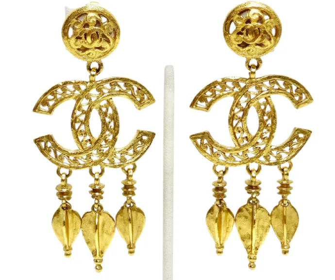 Vintage by Misty Earrings Chanel Ornate Dangle Earrings