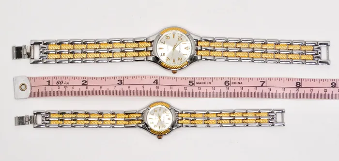 Vintage by Misty Rings Tennis His Her Wristwatch Set Geneva Quartz TwoTone Gold and Silver Plated