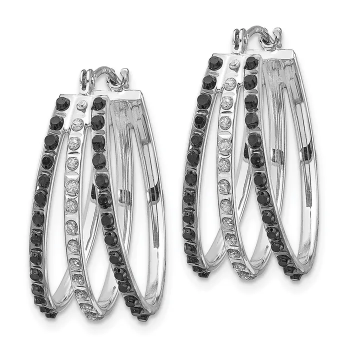 WB Choice Jewelry 14k WG Diamond Fascination Black W Diamond Triple Oval Hinged Hoop EarWBCDF222 Earrings WB Choice Jewelry 14k WG Diamond Fascination Black W Diamond Triple Oval Hinged Hoop EarWBCDF222 Earrings